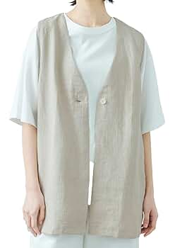 suzuki takayuki リネン100% 麻 ベスト ジレ 生成り 楽天市場】麻100% ジレ レディース 夏 麻 リネン ベスト ノー