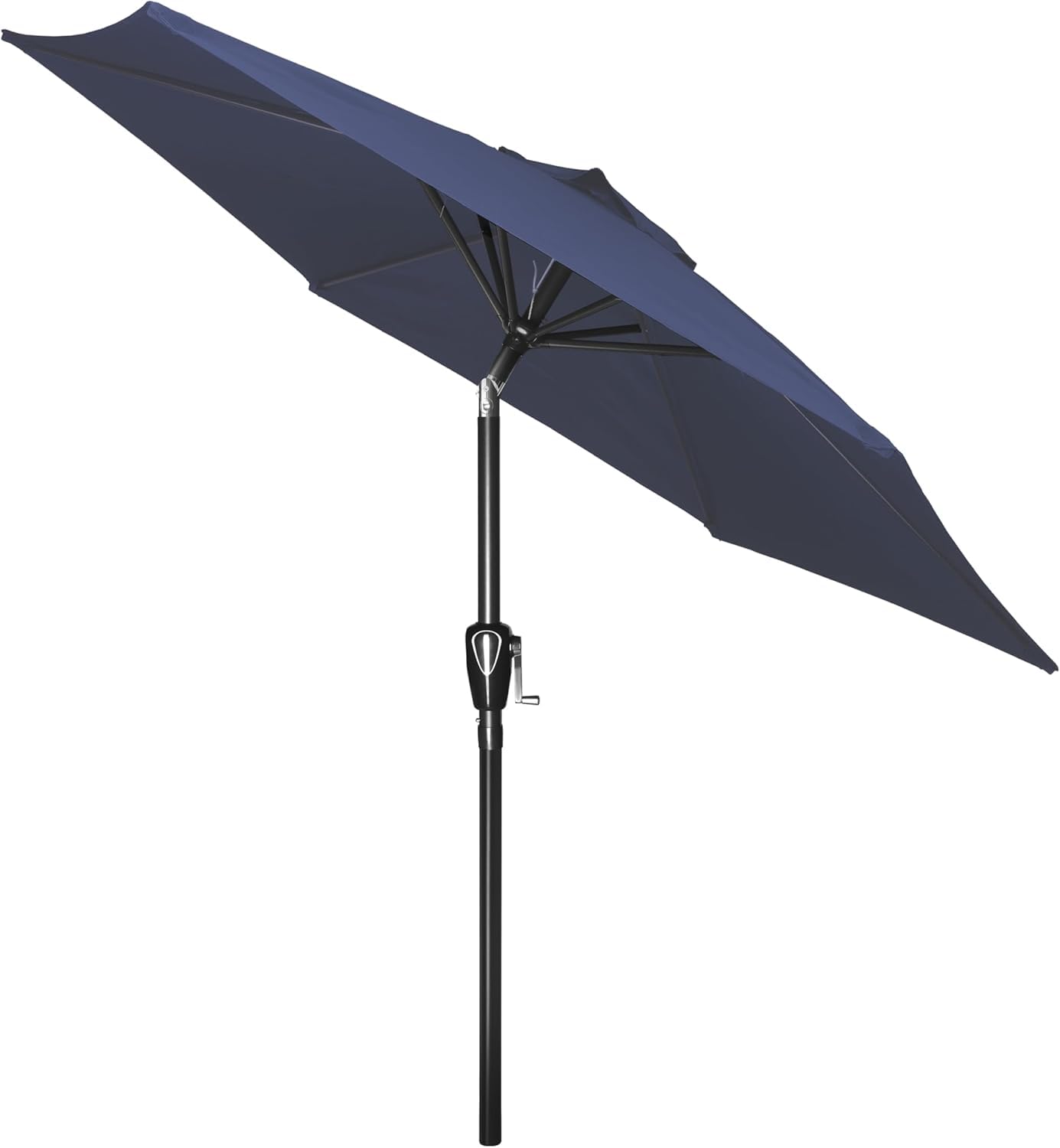 Simple Deluxe 7.5ft Patio Umbrella Outdoor Table Market Yard Umbrella with Push Button Tilt/Crank, 6 Sturdy Ribs for Garden, Deck, Backyard, Pool, Dark Blue