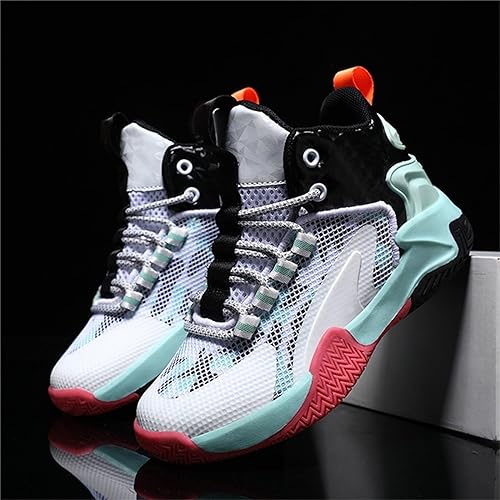 Boys Basketball Shoes Kids Slip On Walking Running Sports Sneakers Mesh Breathable High Top Flat Wide Trainers4