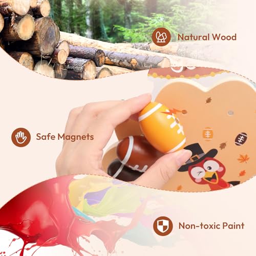 Image of Woodtoe Montessori Toys for 3 4 5 Year Old, Fall Acorn Harvest Tree Toy