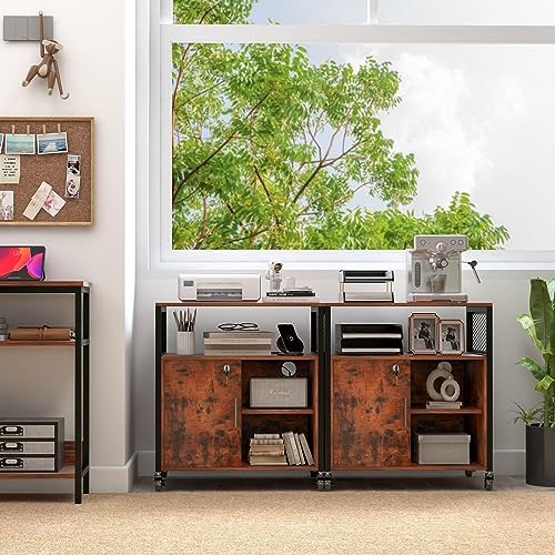 image for Yoobure Lateral File Cabinet with Charging Station, Filing Cabinet wit