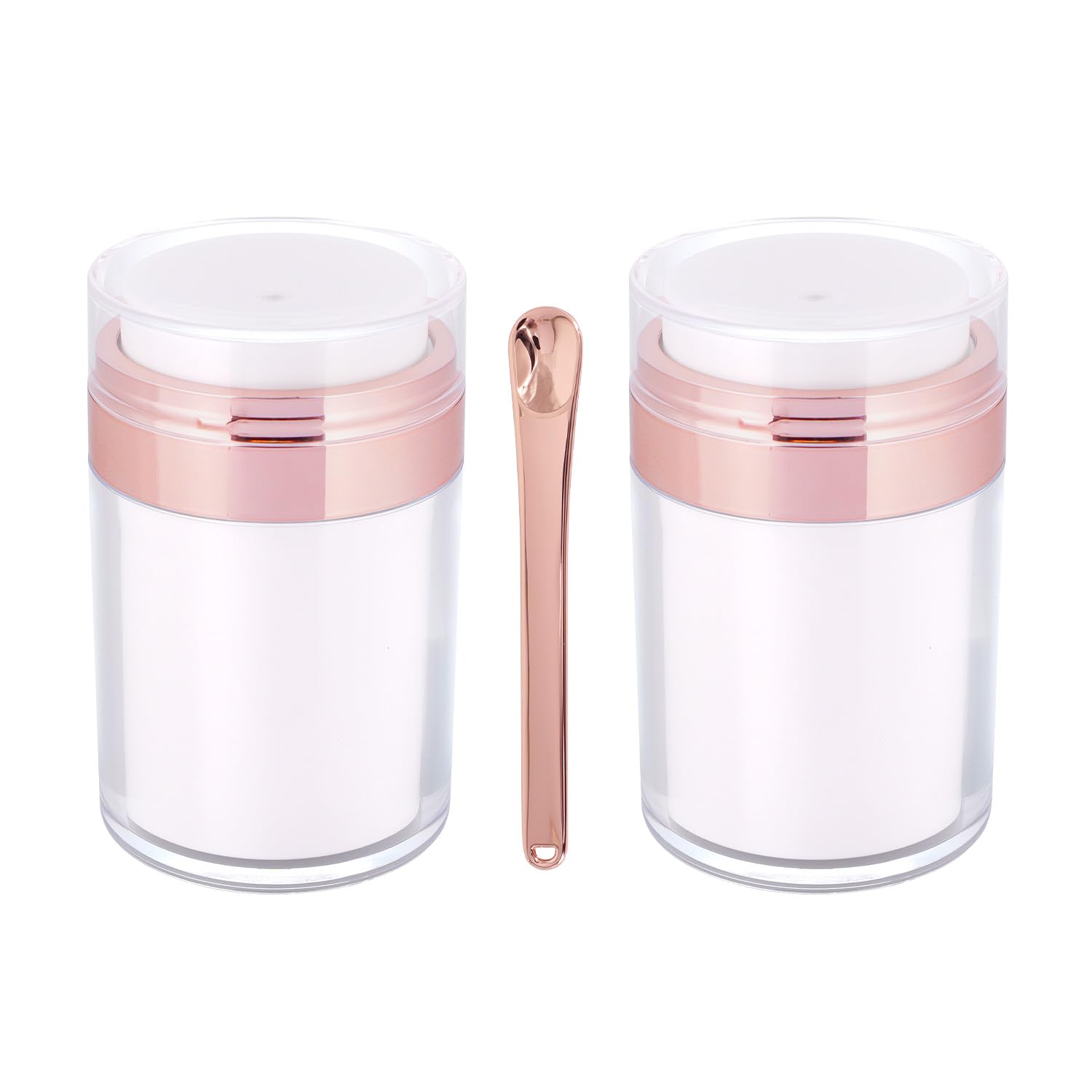 Snowso 2-Pack Rosegold Airless Pump Jars