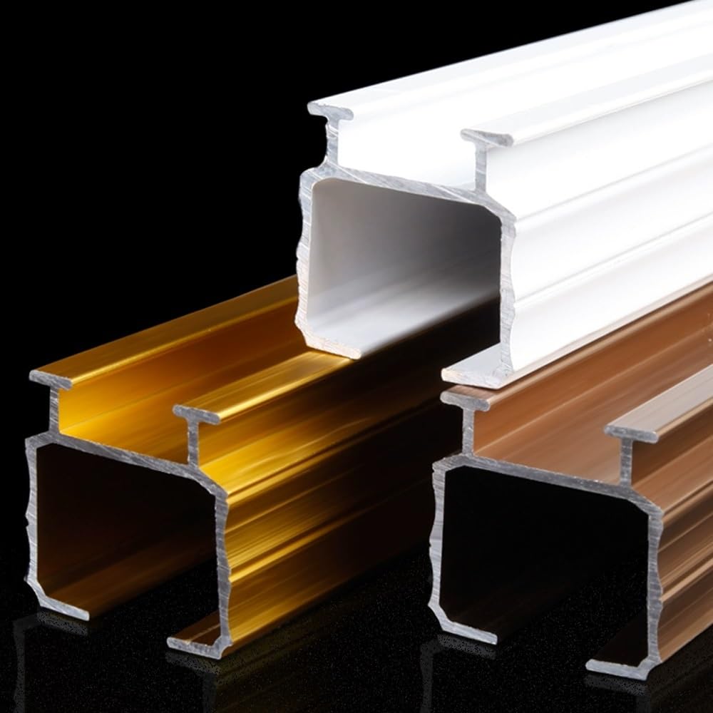 Aluminiowa zasłona sufitowa montowana na górze cichy karnisz z haczykami (różowa 220 cm) dla płynnej obsługi i łatwej instalacji
