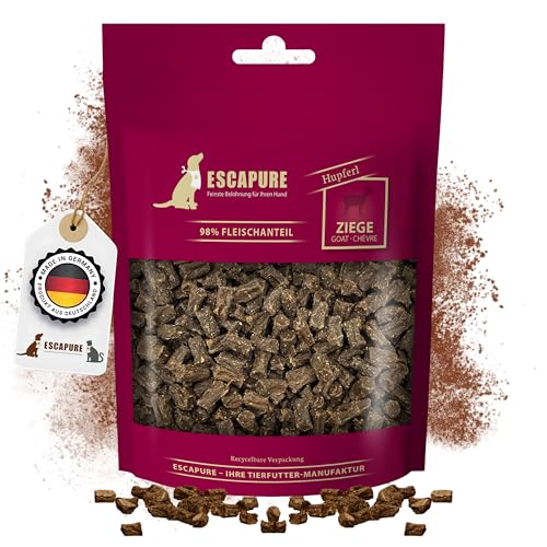 ESCAPURE Hupferl - Hunde Leckerli aus Ziegenfleisch in Premium QualitŠt - 98% Muskelfleisch - Protein Trainingssnacks ohne kŸnstliche Zusatzstoffe & Getreide (150g)
