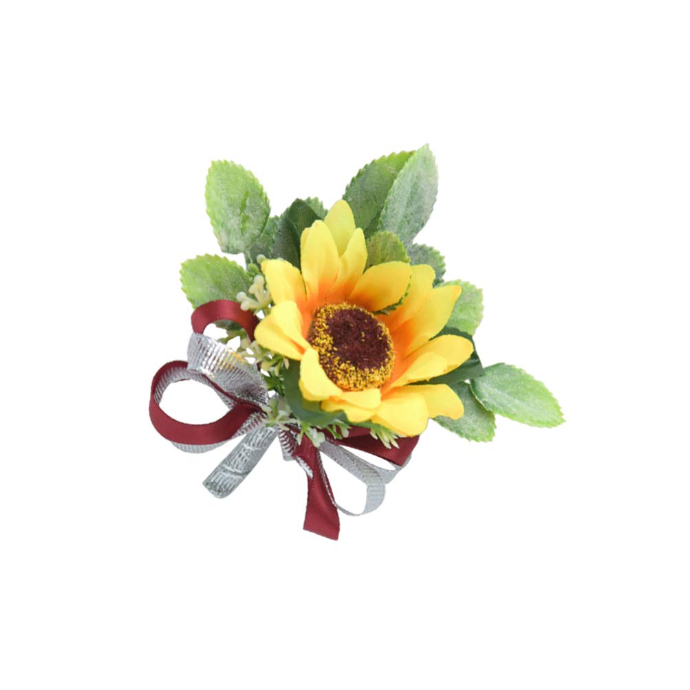 1 Pc Broche De Flor De Novia Broches Para Mujer Broche De Girasol Broche De Boda Ramillete De Novia Broches De Ropa De Novia Boutonniere De Girasol Flores De Mano Novio Navidad