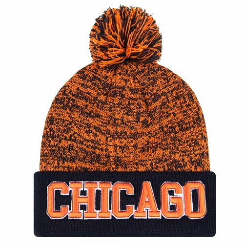 YANGUMGUAN Chicago Football Beanie Hat for Men and Women Super Soft Football Knit Pom Beanie Mens Winter Cap