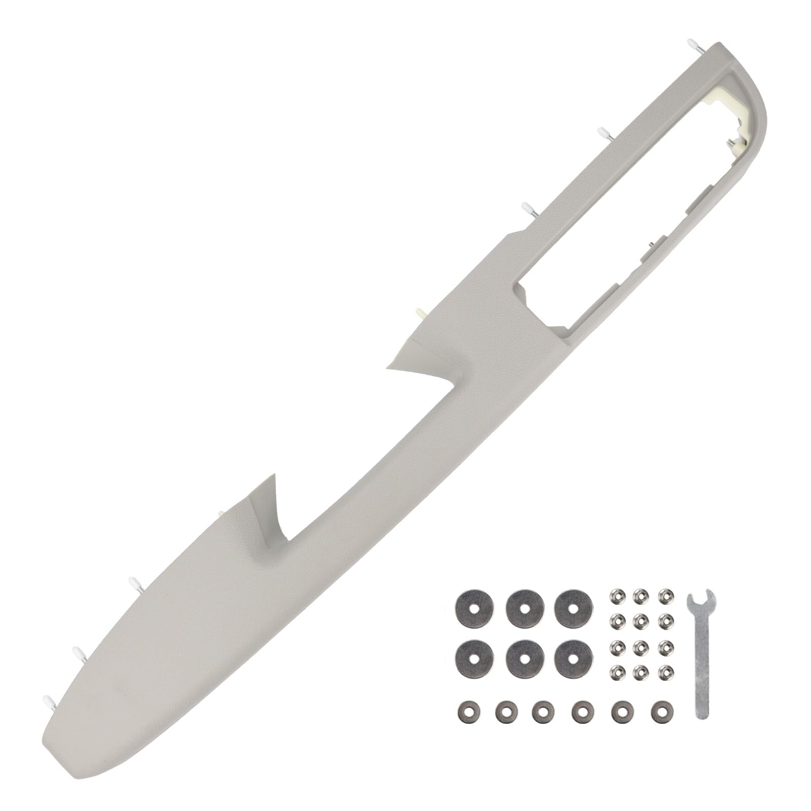 926-740 Front Left Driver Side Armrest Repair Compatible with Chevy Silverado Suburban Tahoe Avalanche GMC Sierra Yukon 2010-2014 with Door Release Handle Above Armrest,Grey, 27In