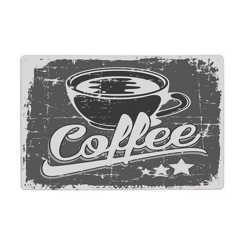 ABCDEFG 4 letreros de metal retro para decoración de pared, para el hogar, bar, cafetería, garaje, pub y cueva de hombre, 4 piezas