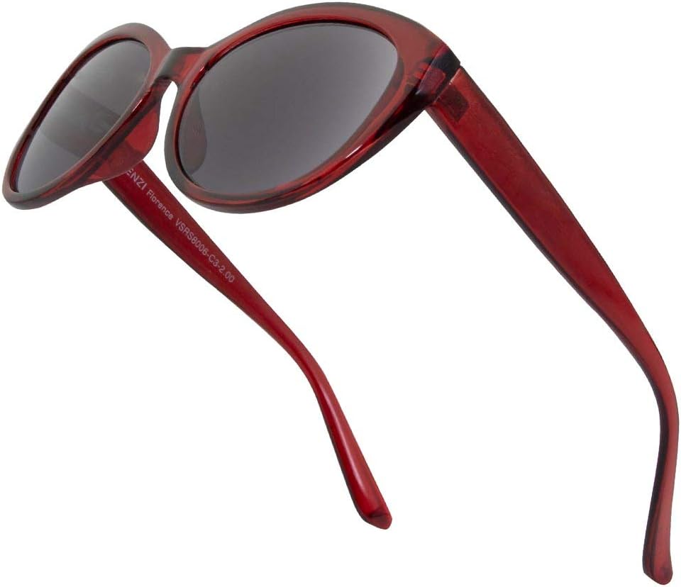 VITENZI Full Reader Sunglasses for Women Tinted Reading Sun Glasses with Built In Full Readers, Florence