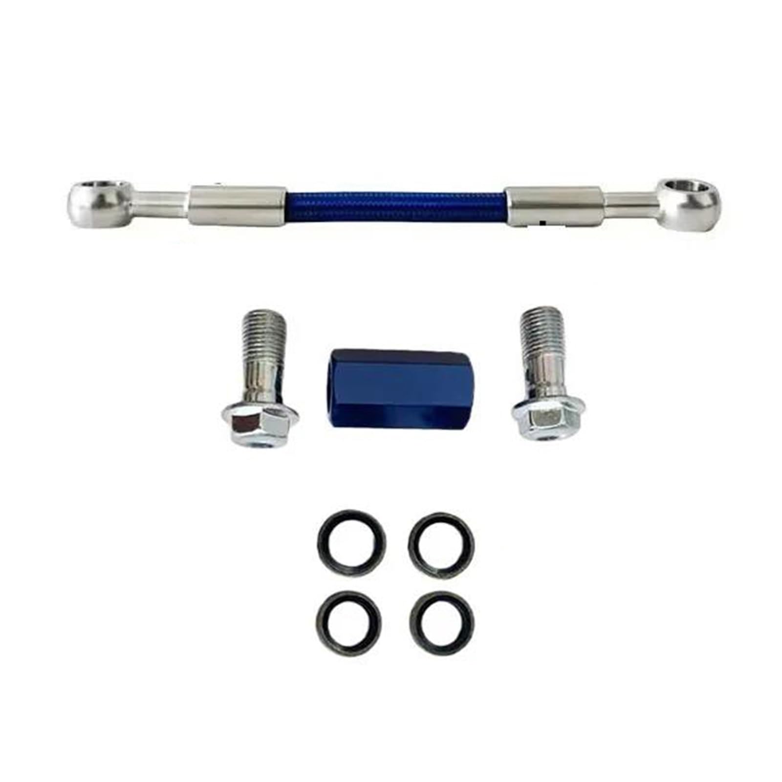 Hydraulic Brake Hose M10 Motorcycle Brake Hose Line Extender Connector Rod 2way Adapter Screw Clutch Oil Pipe 0°-0° Accessories(180cm)