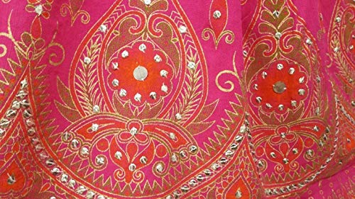 Radhy krishna fashions Tie Dye Yoga Trend Women's Sequined Crinkle Broomstick Gypsy Long Skirt (Pink)3