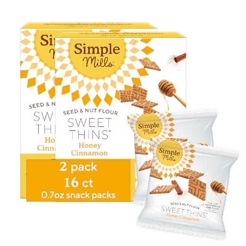 Simple Mills Sweet Thins Snack Packs, Honey Cinnamon, 2pk, 16ct, 0.8oz