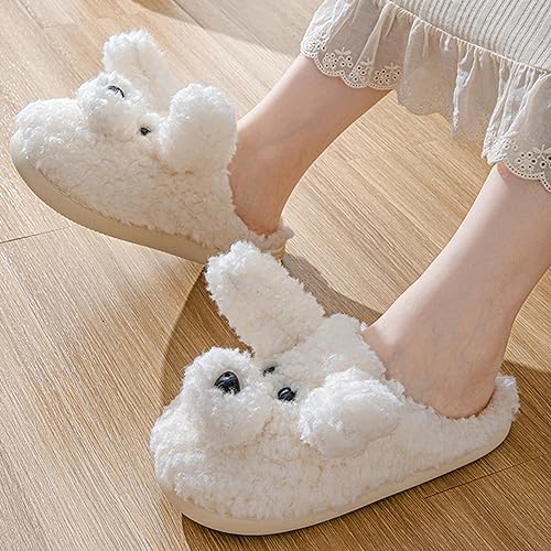 Fuzzy Puppy Slippers for Women Cute Teddy Warm Animal Non-Slip House Shoes Cozy Plush Winter Indoor Home Slippers2
