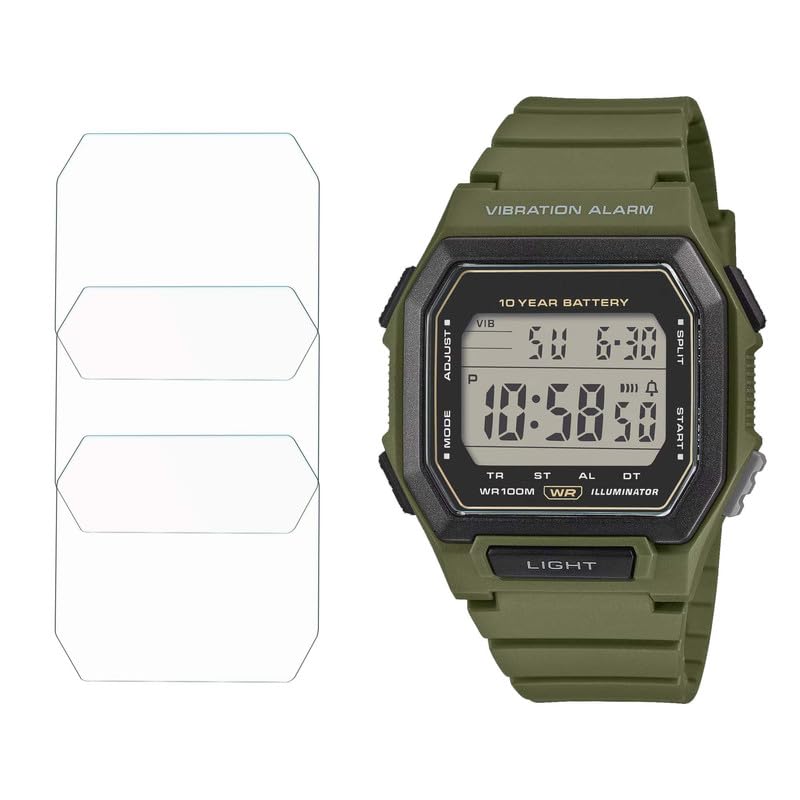 Smart Watch screen guard for casio W-738H-3AV | Pack of 3 | Edge to Edge Coverage | Ultrathin 0.33mm 9H anti shock flexible screen protector
