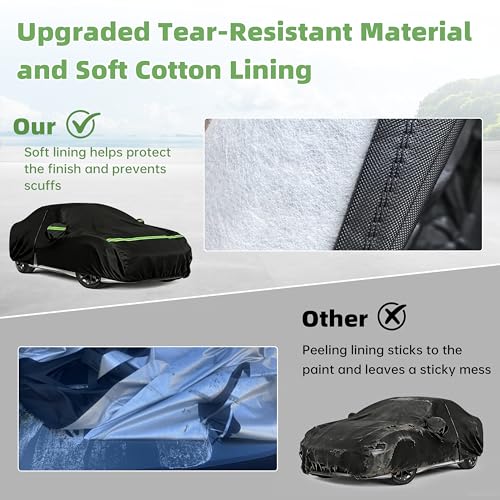 Image of Car Cover for Dodge Charger 2006-2026, Custom Fit Waterproof All-Weather Full Car Cover for SXT, R /T, Scat Pack, Windproof Outdoor Full Cover with Driver-Side Zippered Door, UV-Resistant and Dustproof