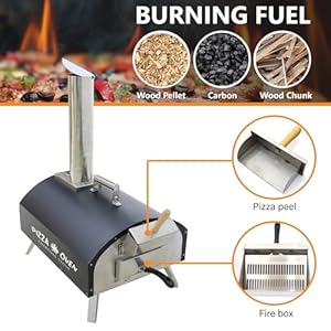 KT THERMO Wood Fired Pizza Oven, Portable Min Pizza Oven for Outdoor Cooking, Includes Pizza Grill, Pizza Peel and Pizza Stone KT THERMO Wood Fired Pizza Oven Portable Min Pizza Oven for Outdoor Cooking Includes Pizza Grill Pizza Peel and Pizza Stone