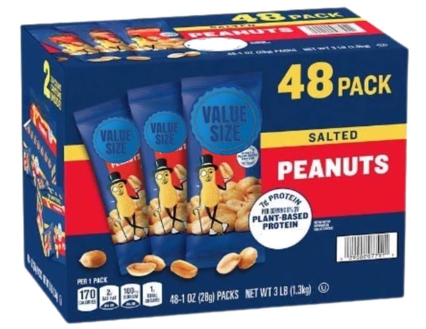 Salted Peanuts, Single-Serve Packs, 1 oz., 48 pk.