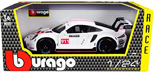 Bburago Porsche 911 RSR GT modelo 1:24 blanco miniatura 4