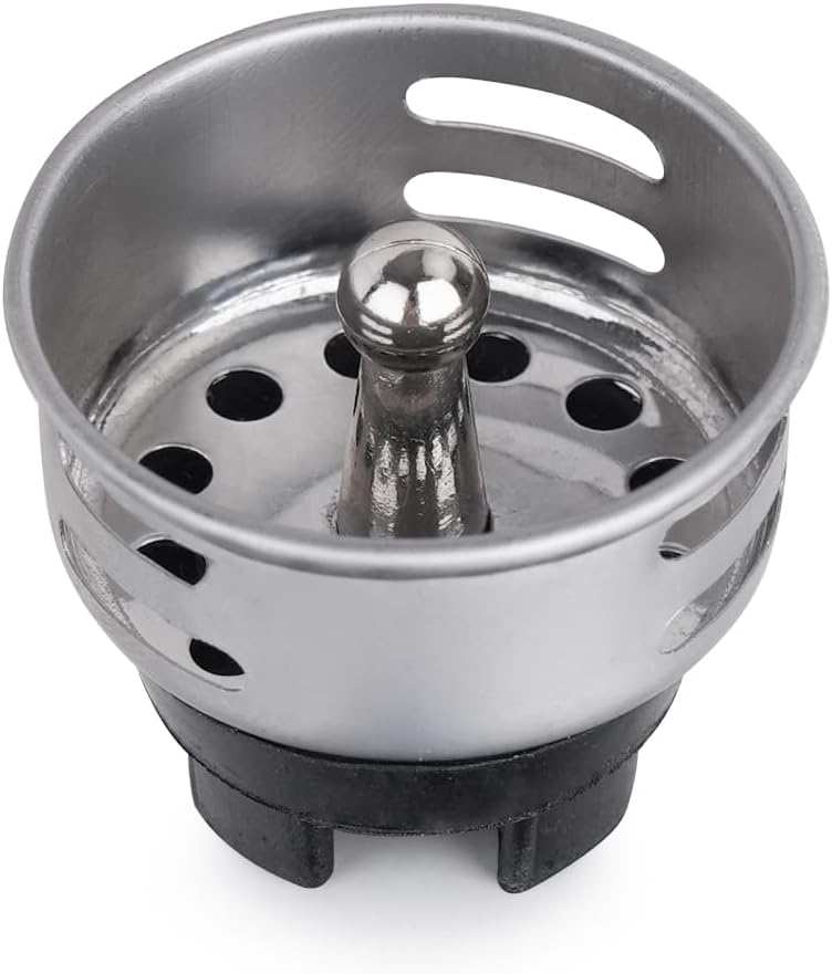 (3 Pack) Small Basket Strainer for 2" Sink Drain, Bar/RV Sink Strainer Replacement, Stainless Steel Construction with Chrome Finish (TINY strainer, holds water but NOT watertight)