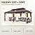 YOLENY 12' x 20' Gazebo, Hardtop Gazebo with Galvanized Steel Roof, Double Roof Gazebo with Aluminum Frame, Outdoor Gazebo with Curtains and Nettings, Sunshade for Gardens, Lawns, Deck