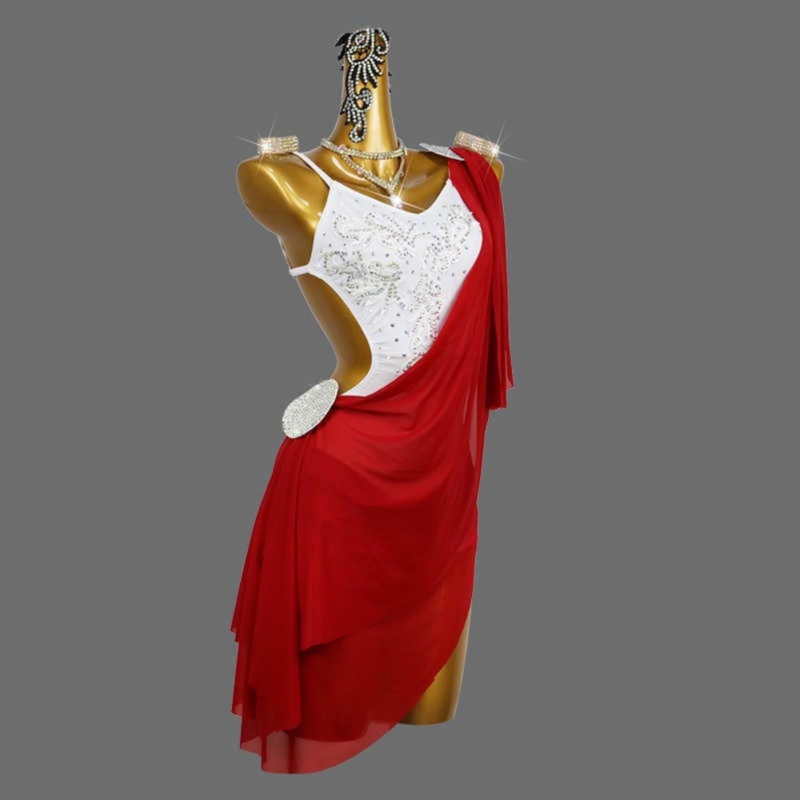 Frauen Latein Tanzkleid, Erwachsene Strass Hohle Rücken Latein Tanzkleider Hosenträger Ärmelloses Wettkampfkleid Für Gesellschaftstanz Tango Cha Cha Tanz Outfit