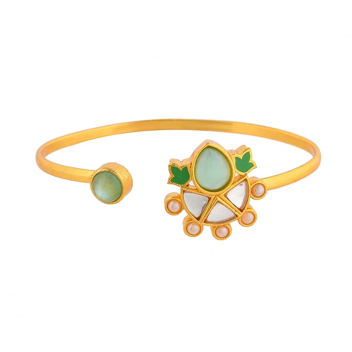 VOYLLA Forever More Green Enamelled Floral Pearls and Green Stones Bracelet (B0CS3S94J9) Amazon Price History, Amazon Price Tracker