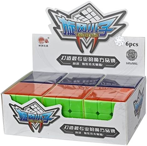 HJXD global Cyclone Boys Magic Cube Set of 6-Pack 3x3x3 Classical Speed Cube Stickerless Magic Cubes True Color