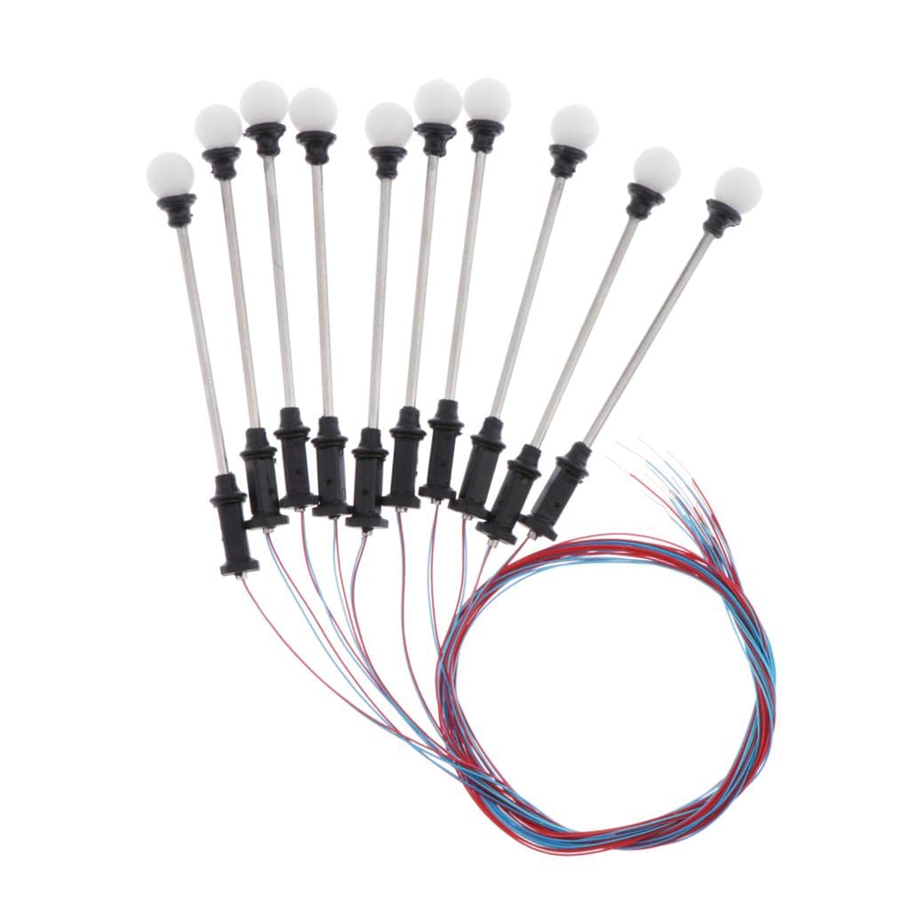 5pcs 1: 100 Maquette LED Lampadaire Décor Train Chemin De Er Paysage En