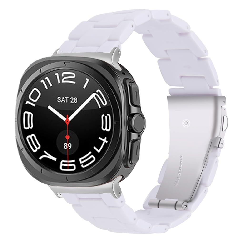 Resin Bands for Samsung Galaxy Watch Ultra, Galaxy Watch Ultra 2 Thin Lightweight Dressy Strap Bracelet Replacement Wristbands for Galaxy Watch Ultra