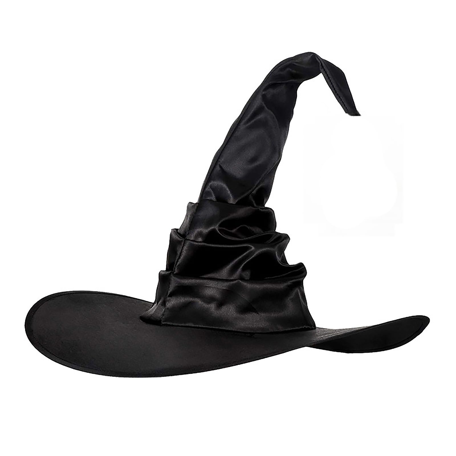 2 Pcs Halloween Wizard Hat Large Ruched Witch Hat Black Wizard Headwear Wide Brim Pointed Hat for Halloween Party Costume Masquerade Cosplay Accessory - Image 4