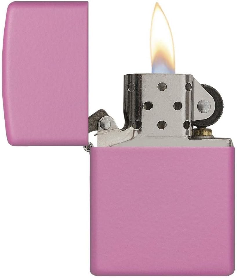 Personalized Matt Pink Zippo Lighter - Fee Laser Engraving - Christmas, Halloween & Valentines Day Gift