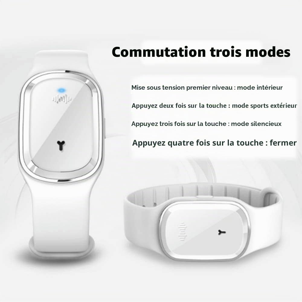 Bracelet anti-moustiques à ultrasons - Bracelet anti-moustiques électronique - Étanche - Pour enfants et adultes - Noir/blanc