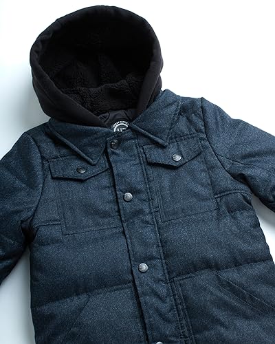 URBAN REPUBLIC Boys’ Winter Jacket – Insulated Quilted Wool Blend Puffer Pea Coat (4-20)3