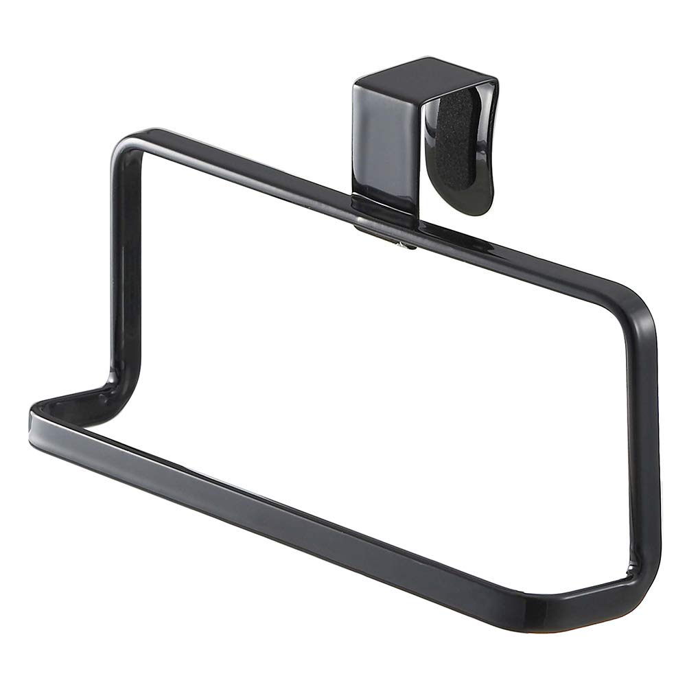 Yamazaki 6780 TOWER Kitchen Towel Hanger, black, Steel, Minimalist, 16 x 7 x 9.5 cm