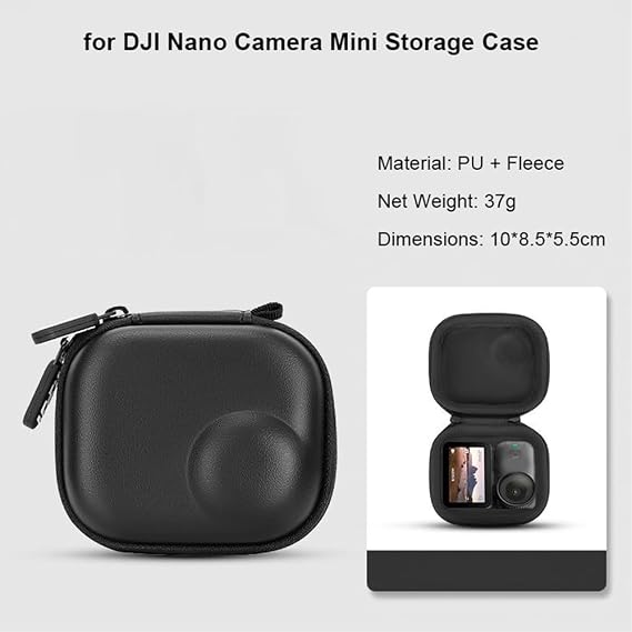 Mini Carrying Case for DJI Osmo Nano, Travel Storage Bag Waterproof PU Leather Body Protective Cover Box Portable Organizer Case for Nano Action Camera