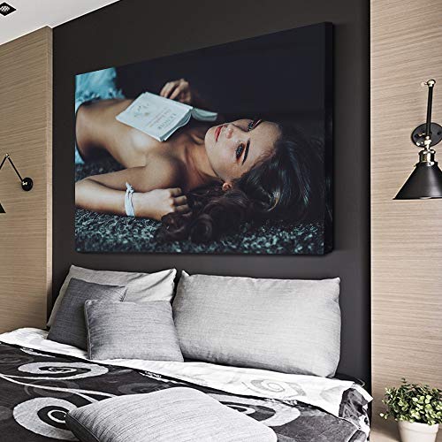 SIGNFORD Canvas Wall Art European Model Blue Eyes Canvas Painting Wall Poster Decor for Living Room Framed Home Decorations - 12x18 inches