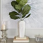 Deco 79 Ceramic Decorative Vase Faux Marble Centerpiece Vase, Flower Vase for Home Decoration 6" x 7" x 14", White - Image 5
