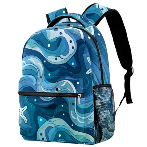 Sac à dos de voyage avec porte-bouteille Campus bleu océan ergonomique