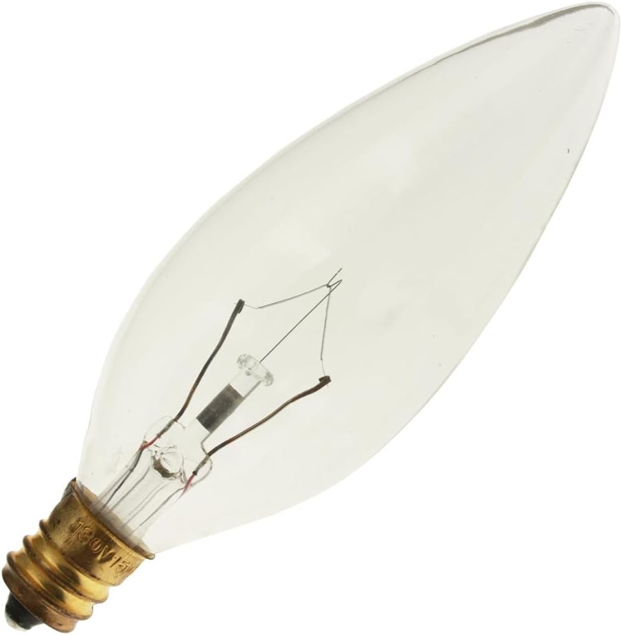 15CTC 130V, 15 Watt, B10, Candelabra Screw (E12) Base Light Bulb (25 Bulbs)