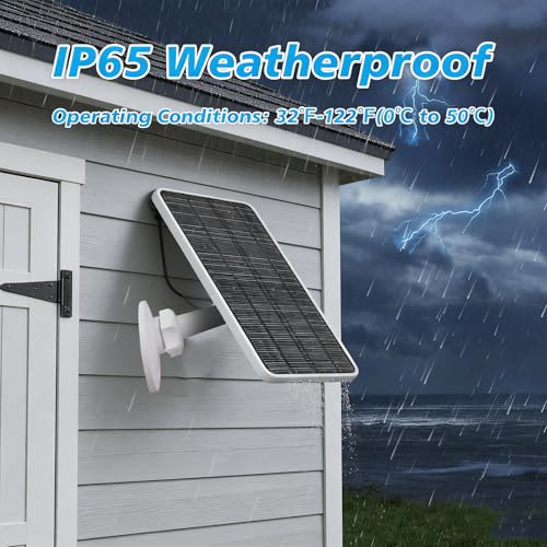 Panneau solaire pour caméra de surveillance avec câble long type C résistant
