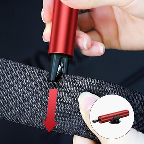 DALAETUS 2 Pièces Outil d'urgence Brise Vitre Coupe Ceinture avec 2 Supports - 2-en-1 Marteau Brise Vitre Voiture et Coupe Ceinture, Coupe Ceinture Brise Vitre, Sécurité Auto, Rouge – vue 7