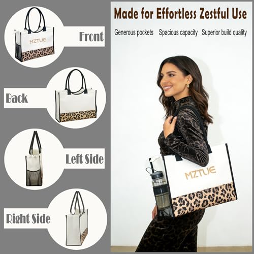 Bolso Tote de Lona con Cierre y 4 Bolsillos miniatura 2