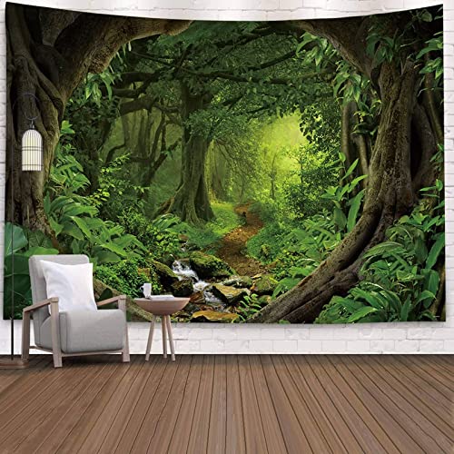 Tapisserie pour Chambre et Salon Grand Modèle Forêt Tropicale Style 2 Vert - 2