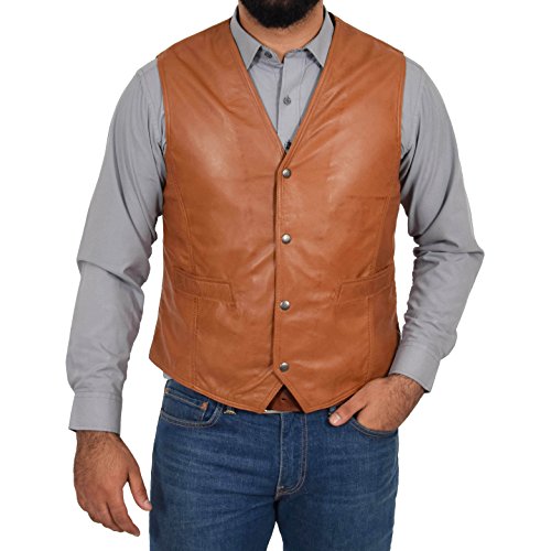 Gilet en cuir homme Bruno veste traditionnelle couleur bronzer de mi-saison