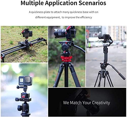 ULANZI Claw Quick Release Plate for Tripod Head, Metal Quick Release Mount Clamp with 1/4'' Screw, Quick Setup Switch Adapter for DSRL Action Cameras/Gimble/Tripod/Monopod/Ball Head/Slider