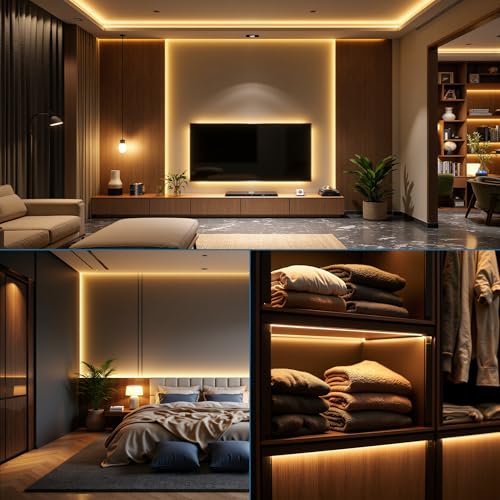 Macchiatto 5m COB LED Streifen Warmweiss 3000K, 640 LEDs Dimmbar Lichtband CRI90+, COB LED Strip Punktlos Flexible für TV… – Ansicht 5
