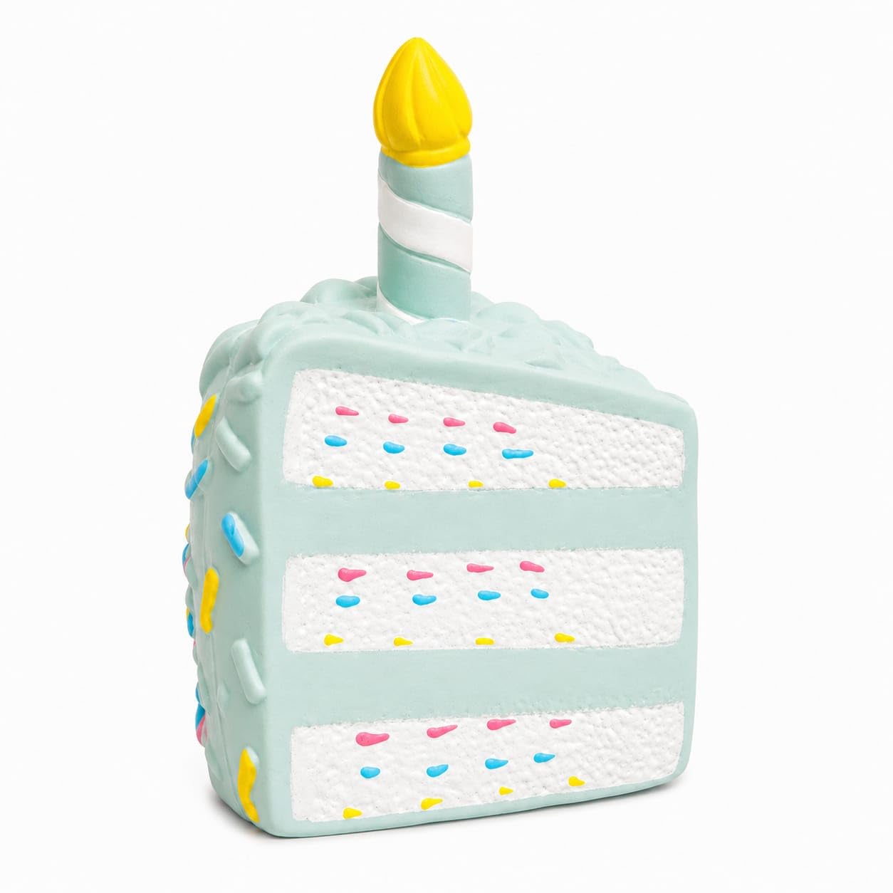 Birthday Cake Squeaky Rubber Dog Toy - Soft Rubber Interactive Chew & Fetch Toy for Puppies and Dogs - Blue — image 1