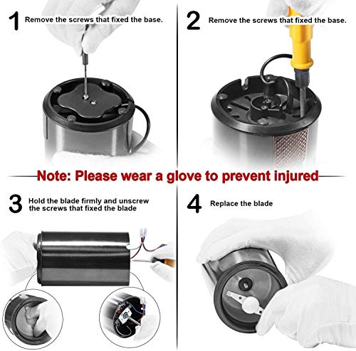 ZOUSHUAIDEDIAN Kaffeemühle - elektrische Kaffeemühle mit Edelstahlklingen, Kaffee- und Gewürzschleifer, 200w… – Bild 8