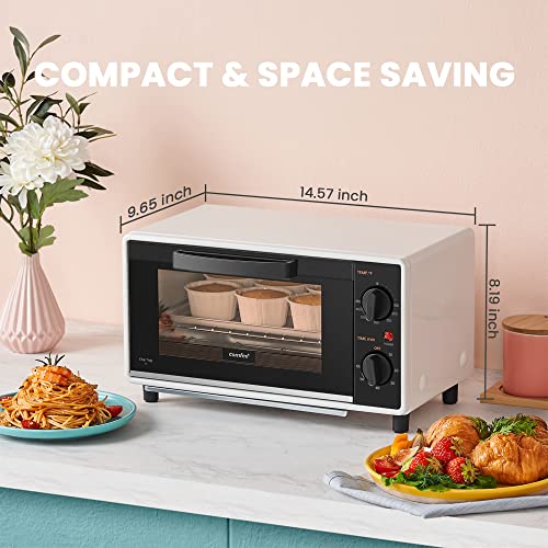 COMFEE' EM720CPL-PMB Countertop Microwave Oven, 0.7cu.ft, 700W, Black & Mini Countertop Toaster Oven, 2-Knobs Easy to Control with Timer-Bake-Broil-Toast Setting, 1000W, Black - Image 7