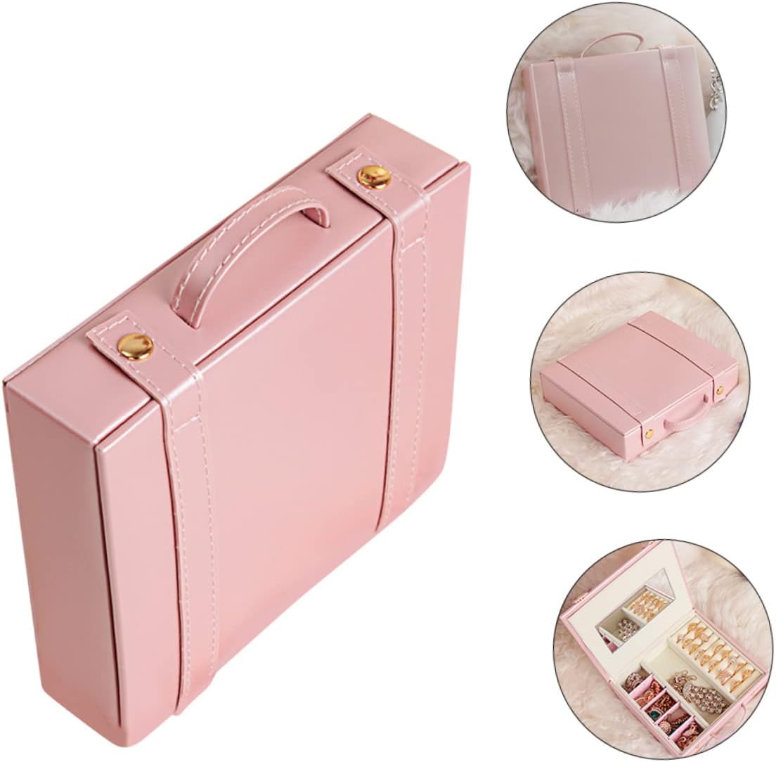 Jewelry Box Ring Storage Box Heart Jewelry Box Jewelry Organizer Tray Dresser Storage Container Travel Trinket Box Ring Holder Multi-function Jewelry Case Earring Supply Necklace Jewellery Tray